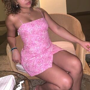 Mini Pink Floral Dress